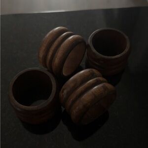 Elegant Brown Wooden Rings